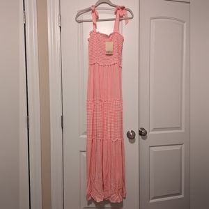 NEW BeBop Pink Gingham Maxi Dress